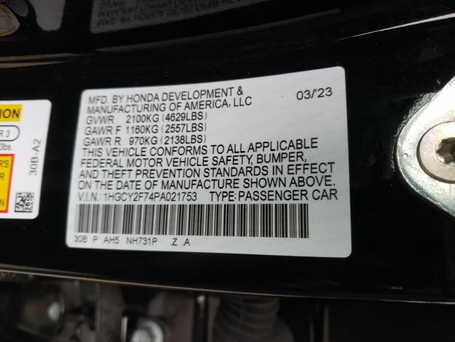 1HGCY2F74PA021753 Honda Accord Hybrid Sport-l