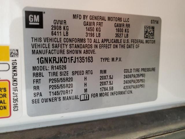 1GNKRJKD1FJ135163 Chevrolet TRAVERSE L