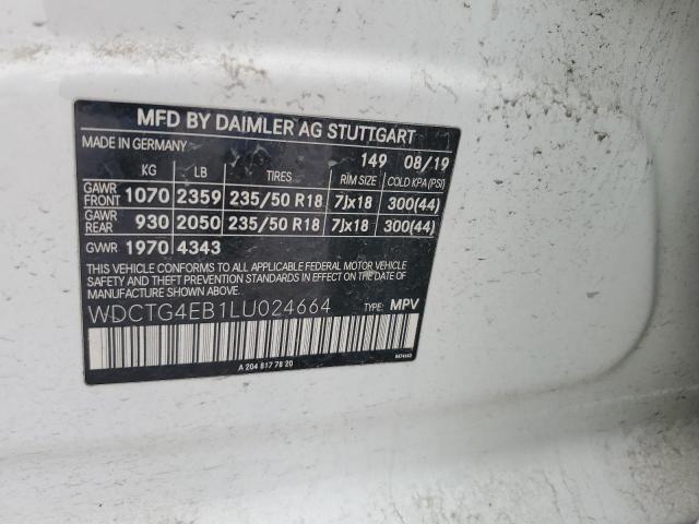 WDCTG4EB1LU024664 Mercedes-Benz GLA 250