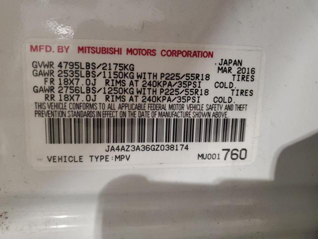 JA4AZ3A36GZ038174 Mitsubishi Outlander Se