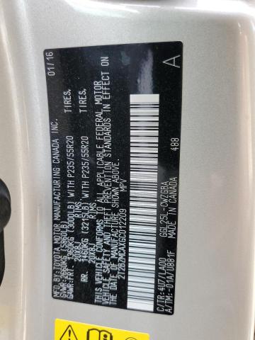2T2BZMCAXGC012209 Lexus RX 350 BAS