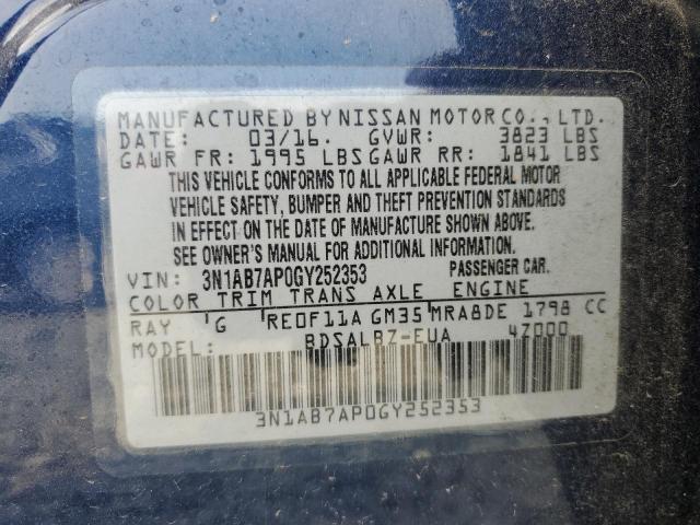3N1AB7AP0GY252353 Nissan SENTRA S