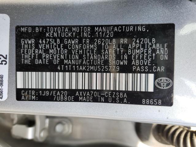 4T1T11AK2MU525779 Toyota CAMRY SE