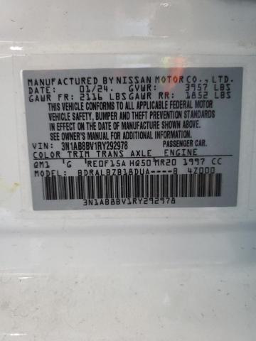 3N1AB8BV1RY292978 Nissan SENTRA S