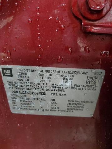 2GNALCEK3H1594923 Chevrolet EQUINOX LT