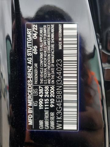 W1K3G4EB8NJ364023 Mercedes-Benz A 220