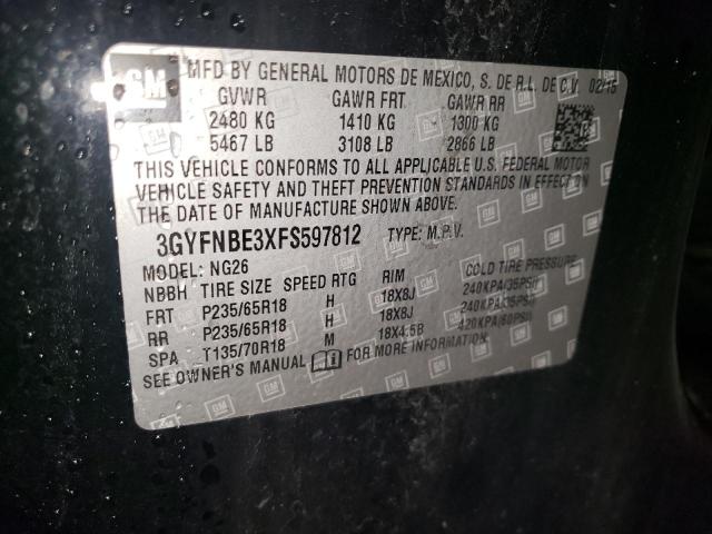 3GYFNBE3XFS597812 Cadillac Srx Luxury Collection