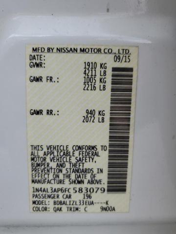 1N4AL3AP6FC583079 Nissan ALTIMA 2.5
