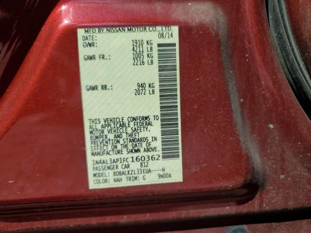 1N4AL3AP1FC160362 Nissan ALTIMA 2.5