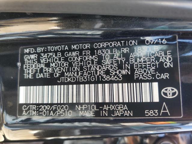JTDKDTB31G1138463 Toyota PRIUS C