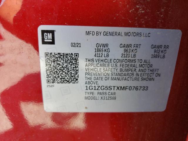 1G1ZG5STXMF076733 Chevrolet MALIBU RS