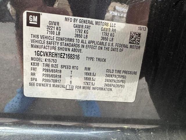 1GCVKREH1EZ168316 Chevrolet Silverado K1500 Lt
