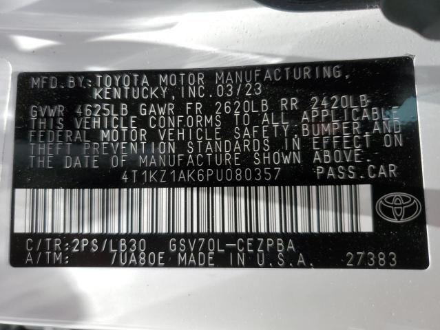 4T1KZ1AK6PU080357 Toyota CAMRY TRD