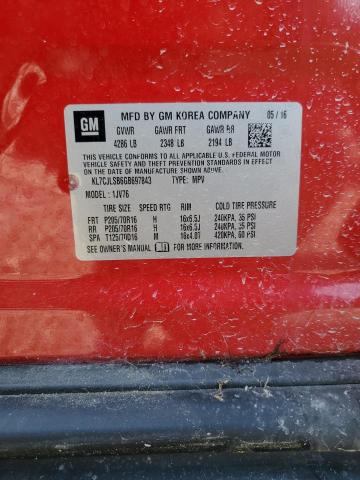 KL7CJLSB6GB697843 Chevrolet TRAX 1LT