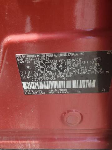 2T3ZFREV1EW122514 Toyota RAV4 LE