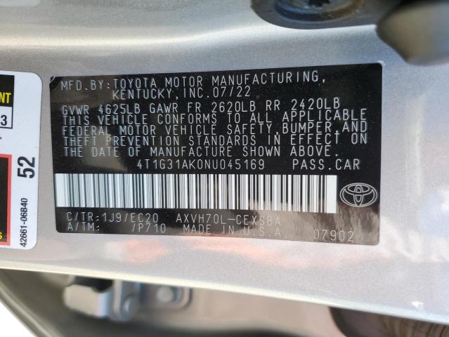4T1G31AK0NU045169 Toyota Camry Nigh