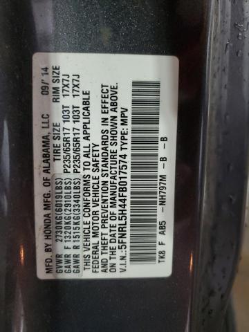 5FNRL5H44FB017574 Honda ODYSSEY EX