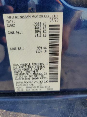 1N4BL4CWXLC259210 Nissan ALTIMA SR