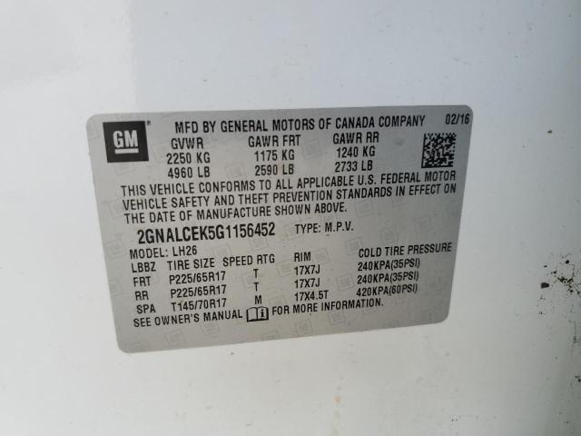 2GNALCEK5G1156452 Chevrolet EQUINOX LT