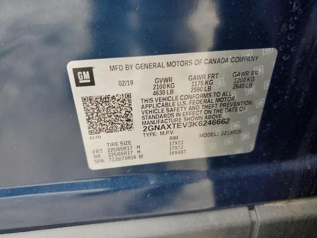 2GNAXTEV3K6246662 Chevrolet EQUINOX LT