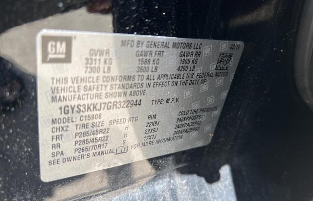 1GYS3KKJ7GR322944 Cadillac Escalade Esv Platinum
