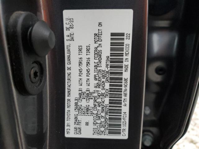 3TYBZ5DN5PT002291 Toyota TACOMA DOU
