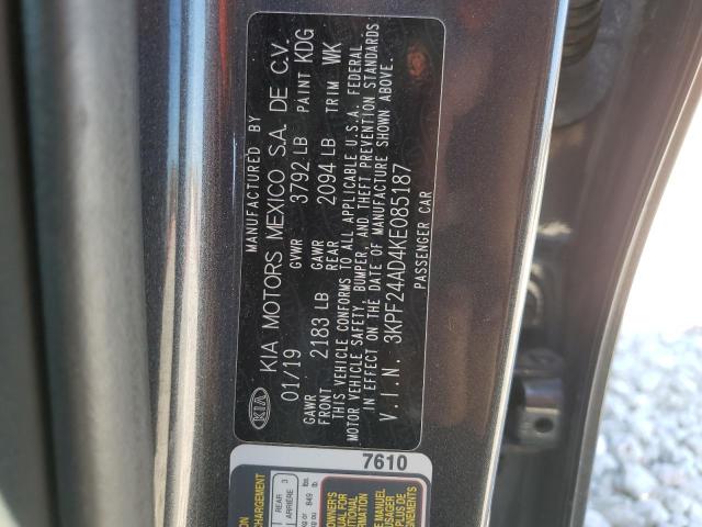 3KPF24AD4KE085187 KIA FORTE FE