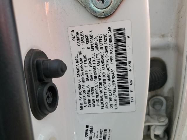2HGFB6E52FH704430 Honda CIVIC SI
