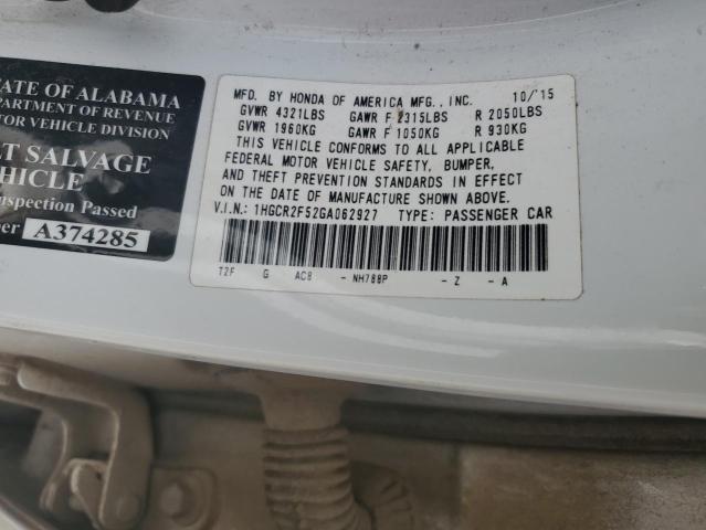 1HGCR2F52GA062927 Honda Accord Sport