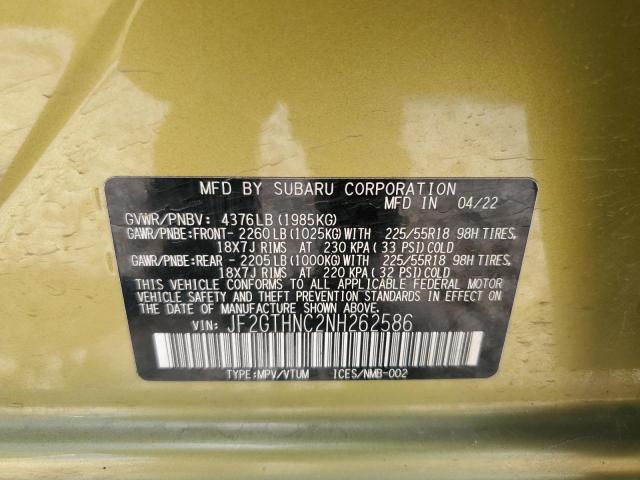 JF2GTHNC2NH262586 Subaru Crosstrek