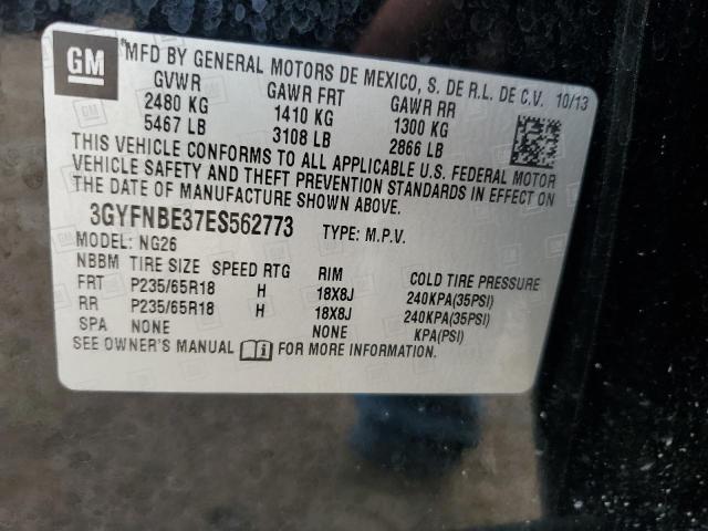 3GYFNBE37ES562773 Cadillac Srx Luxury Collection