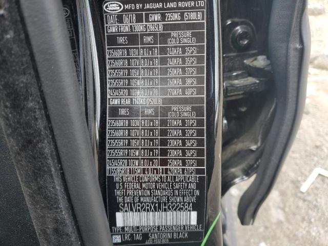 SALVR2RX1JH322584 Land Rover RANGE ROVE