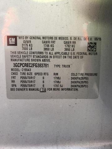 3GCPCREC2FG383781 Chevrolet Silverado C1500 Lt