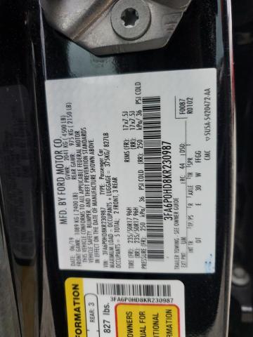 3FA6P0HD8KR230987 Ford FUSION SE