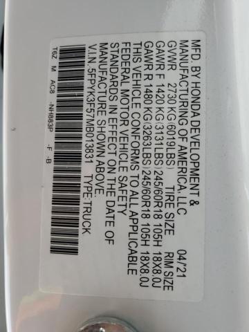 5FPYK3F57MB013831 Honda Ridgeline Rtl