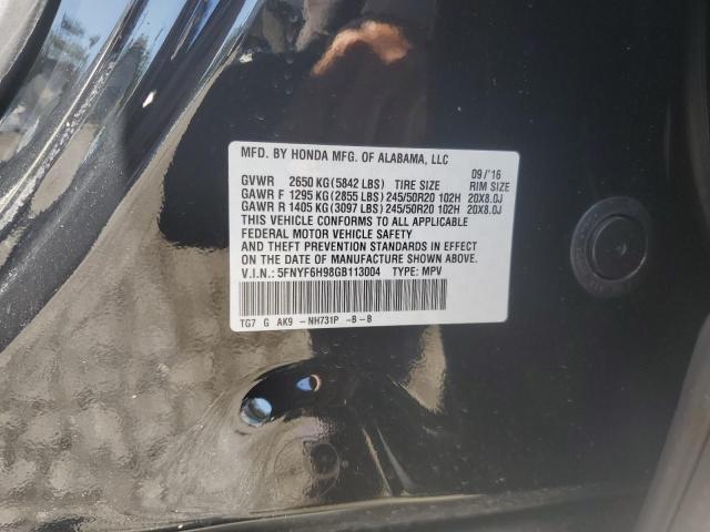 5FNYF6H98GB113004 Honda Pilot Touring