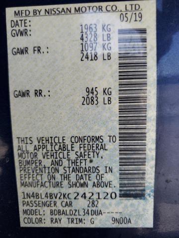 1N4BL4BV2KC242120 Nissan ALTIMA S
