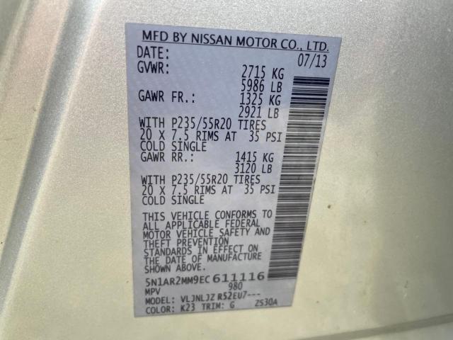 5N1AR2MM9EC611116 Nissan Pathfinder S