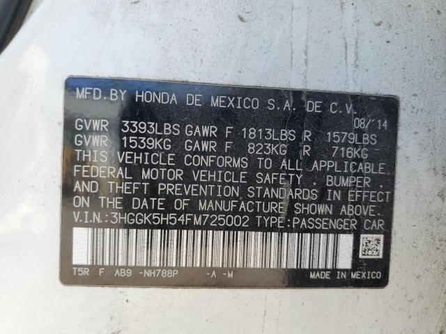 3HGGK5H54FM725002 Honda FIT LX