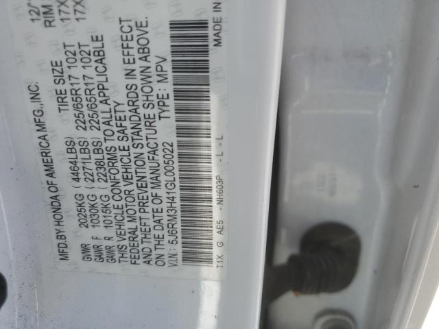 5J6RM3H41GL005022 Honda CR-V SE