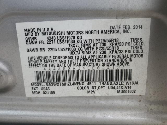 4A4AR3AU4EE024124 Mitsubishi Outlander Sport Es
