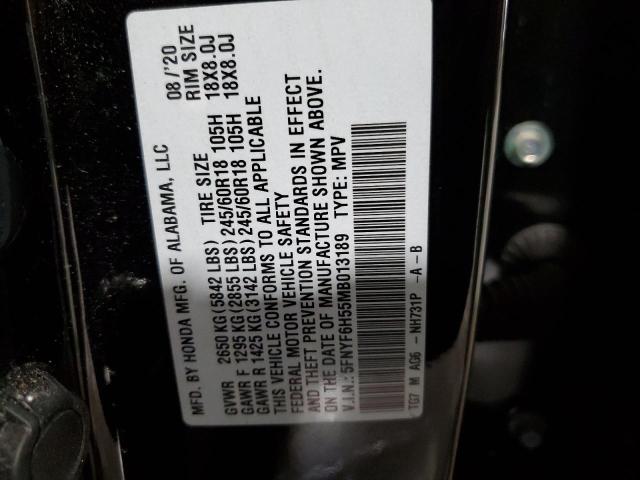 5FNYF6H55MB013189 Honda PILOT EXL