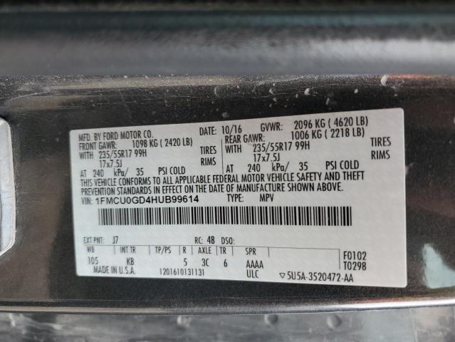 1FMCU0GD4HUB99614 Ford ESCAPE SE