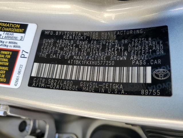 4T1BK1FKXHU577250 Toyota CAMRY XSE