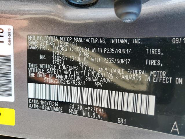 5TDKZ3DC2HS782878 Toyota SIENNA LE