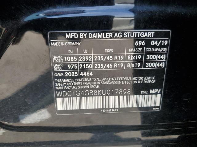 WDCTG4GB8KU017898 Mercedes-Benz Gla 250 4matic