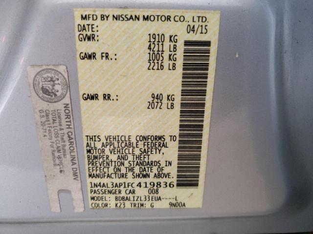 1N4AL3AP1FC419836 Nissan ALTIMA 2.5