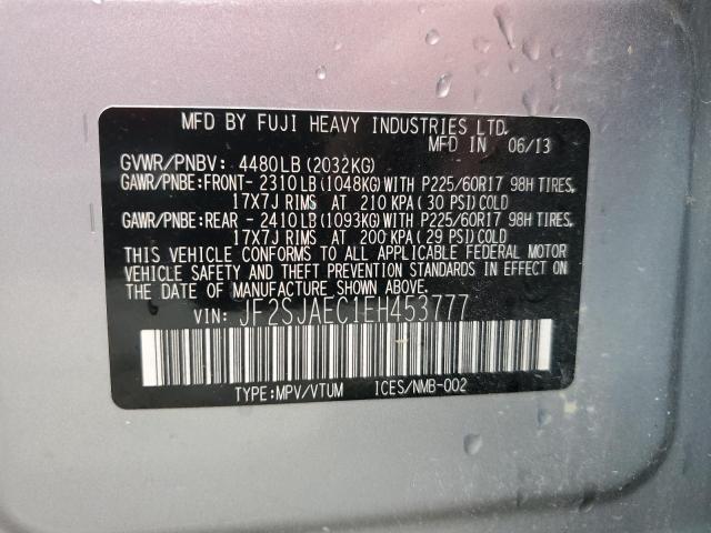 JF2SJAEC1EH453777 Subaru FORESTER 2