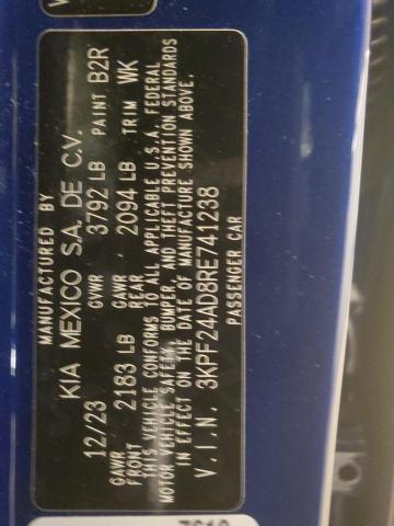 3KPF24AD8RE741238 KIA FORTE LX