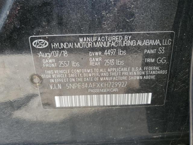 5NPE34AFXKH729927 Hyundai SONATA LIM